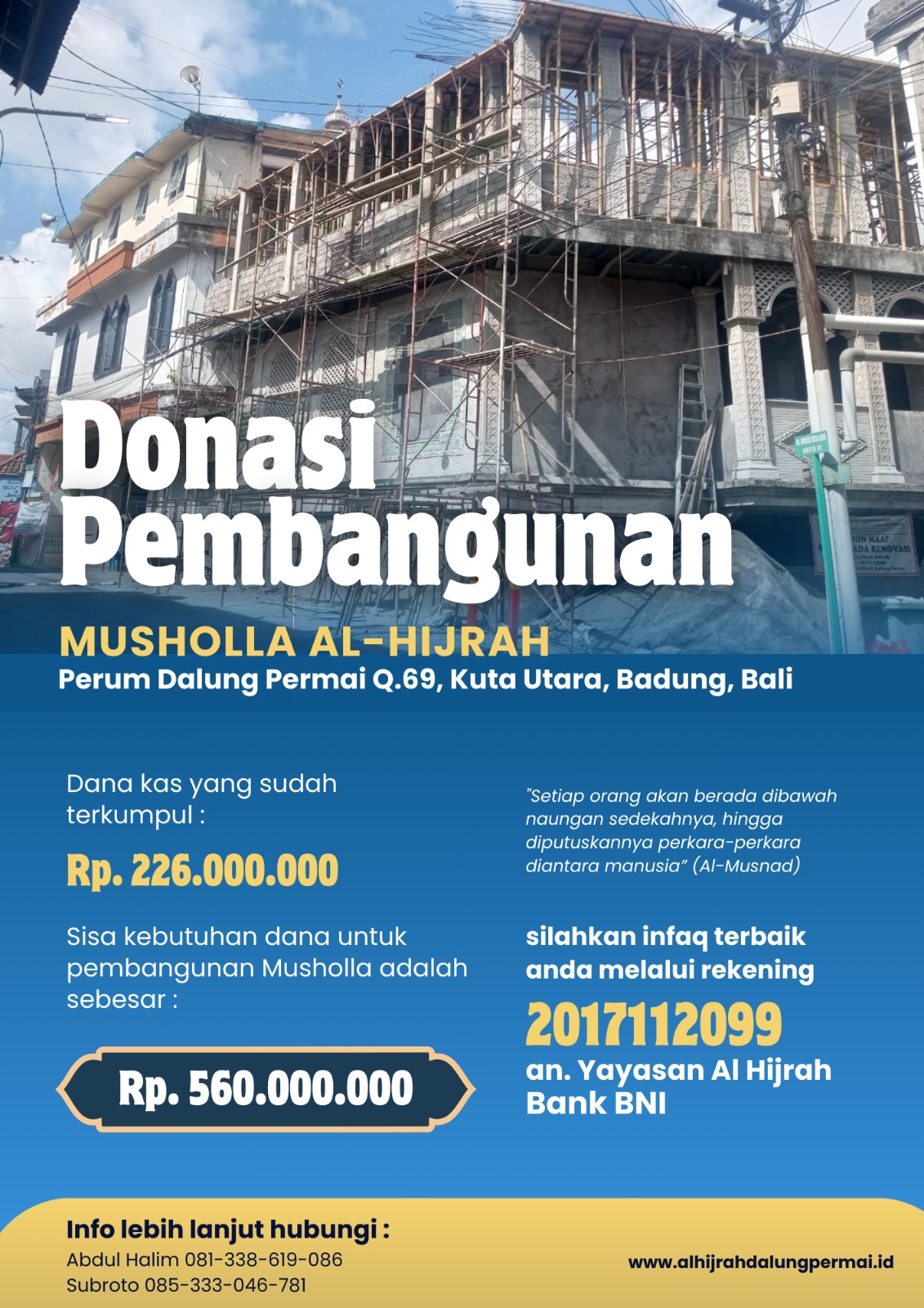 Donasi Pembangunan Mushola 2024